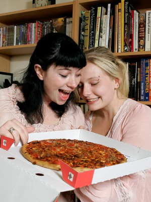 Leah and Kristin Pizza